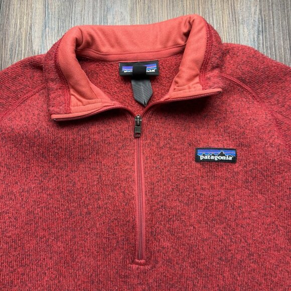 Patagonia Better Sweater Womens Medium Red 1/4 Zip Fleece Jacket Pullover 25617 - Picture 3 of 6